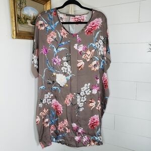 Lola Made in Italy Floral Silk Blend Dress Medium